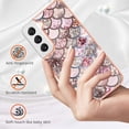 thumbnail image 2 of Feishell for Galaxy S22 Plus Case, [Raised Lip Screen Drop Protection] Marble Shockproof Protective Slim Glossy Stylish TPU Durable Phone Cover For Samsung Galaxy S22 Plus, Powder Flake, 2 of 5
