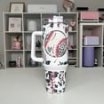 thumbnail image 2 of Baseball Mama 40oz Tumbler: Sublimated Mom Quencher, 2 of 3