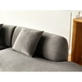 thumbnail image 6 of Miekor Furniture 132" Curved Sofa with Throw Pillows, 6 Seater Luxury Velvet Couch with Half Moon Design and High-Density Foam, Ideal for Modern Living Room, Office & Apartment, Grey MK5082, 6 of 12