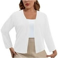 thumbnail image 3 of Feancey Winter Cardigans for Women Plus Size Fashion Knitted Cardigan Outwear Loose Fit Casual Open Front Shrugs Fall Lightweight Ribbed Knit Jackets Lightning Deals of Today Prime White XXL, 3 of 7