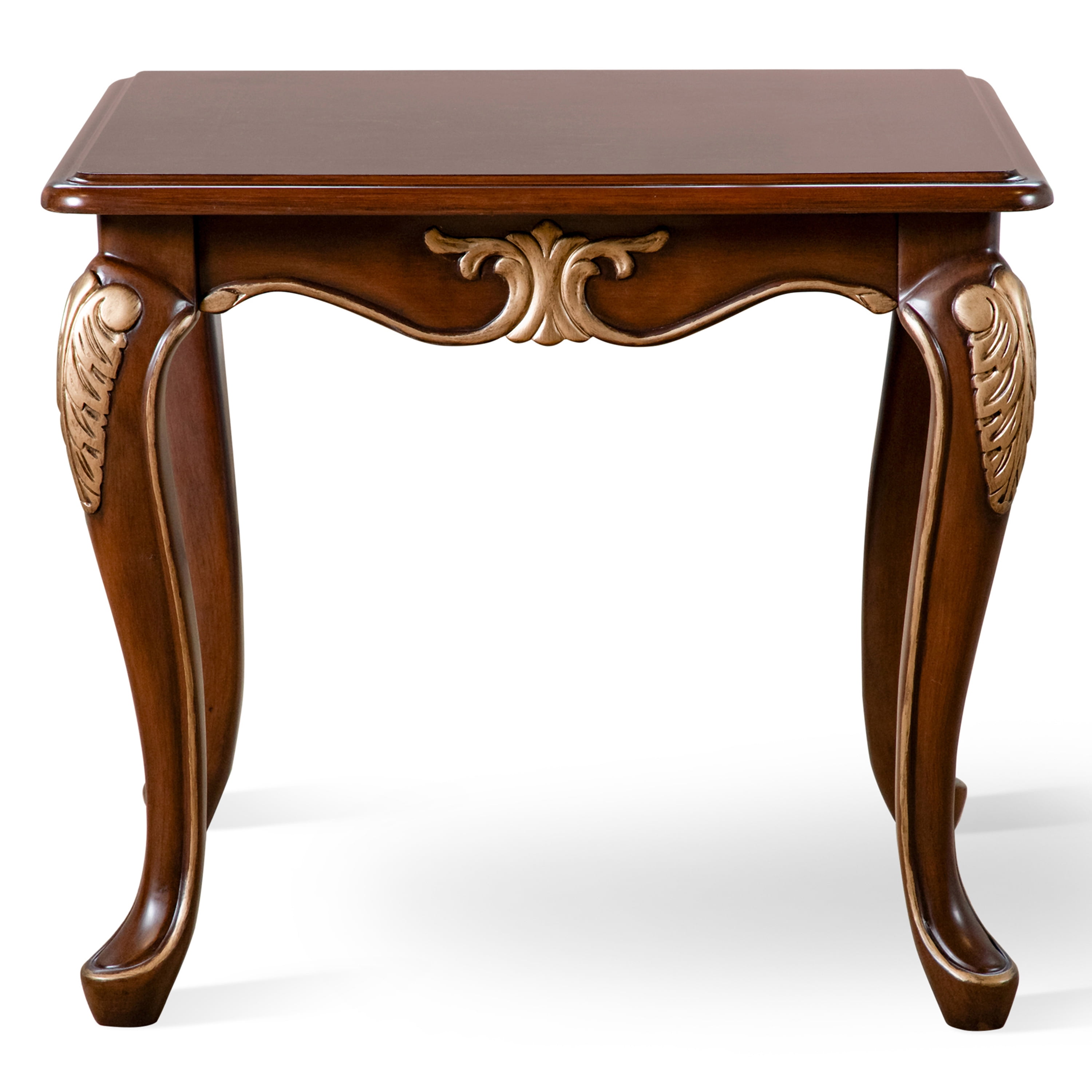 Furniture of America Garien Traditional Solid Wood End Table, Cherry