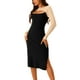 thumbnail image 2 of Vestido midi de corte con cuello redondo de manga larga para mujer Inspire Chic, vestido de suéter de color bloque XL beige-negro, 2 of 6