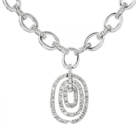 Ladies 1.5 Carat Diamond 18k White Gold Necklace