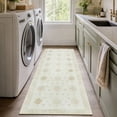 thumbnail image 3 of TURCURNO 2x6 Runner Rug, Vintage Boho Washable Kitchen Runner Rug Distressed Rug Indoor Retro Carpet for Hallway Entryway Bedroom, Low Pile Non Slip Indoor Rug, Beige, 3 of 11