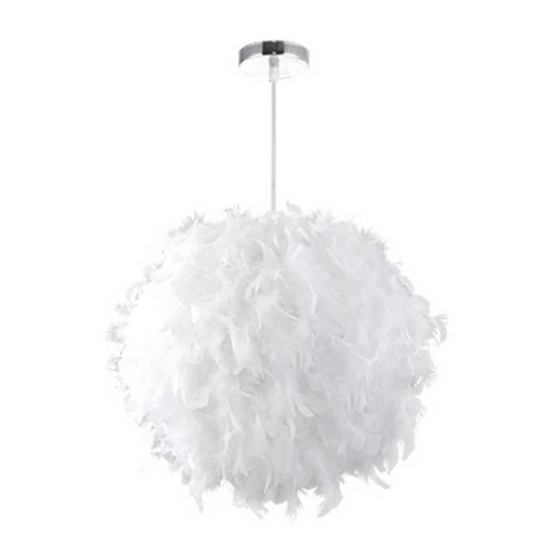 Hotbest Feather Lamp Shade For Ceiling, White Feather Chandelier Light Shade