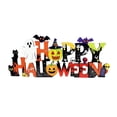 thumbnail image 2 of Halloween Decorations-Happy Halloween Sign Wooden for Home Letter Tabletop Decorations with Ghost Bat Skull Pumpkin Cutout Word Table Centerpiece for Home Tiered Tray Centerpiece Mantel Shelf, 2 of 8