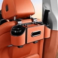 thumbnail image 2 of Supbessel 3-in-1 Car Organizers and Storage Box, Multifunctional Car Seat Back Storage Box with Tissue Holder, 2 Cup Holders & Hanging Hooks, Back Seat Car Organizer for Travel - Orange, 2 of 12
