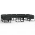 thumbnail image 2 of vidaXL 10 Piece Patio Lounge Set with Cushions Aluminum Anthracite, 2 of 12