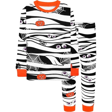 Boys Outfits Halloween Graphic Long Sleeve Crewneck Sweatshirt Sweatpants Loungewear Comfortable 2 Piece Sets Size 4-5Y