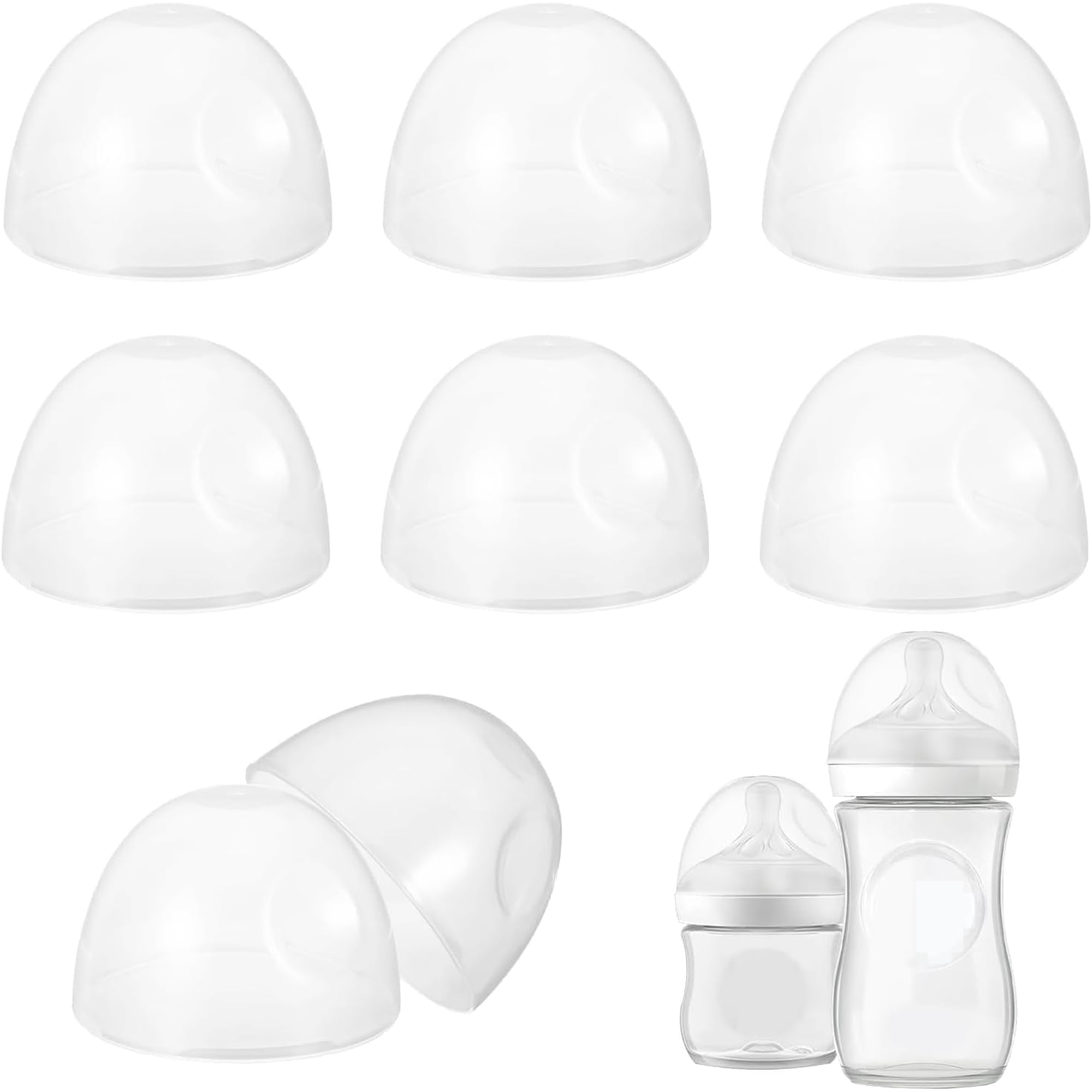 The Star 8 Count Baby Bottle Lids Compatible with Philips Avent, Soft PP Caps for Natural Glass and Plastic Baby Feeding Bottles, BPA Free Covers