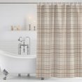 thumbnail image 6 of 66x72 Inch Shower Curtains for Bathroom, Buffalo Plaid Fabric Bath Curtain Decor, Sand Beige Cream Farmhouse Gingham Striped Waterproof Restroom Curtains Shower Set Accessories with 12 Hooks 66 Inch, 6 of 7