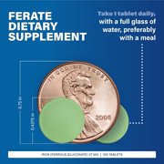 Major Ferate Elemental Iron Tablets, 27 mg, 100 Count
