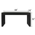 thumbnail image 3 of Resenkos 64in Rustic Wood Console Table – Elegant Entryway Table with Decorative Beaded Trim, Antique Black, 3 of 9