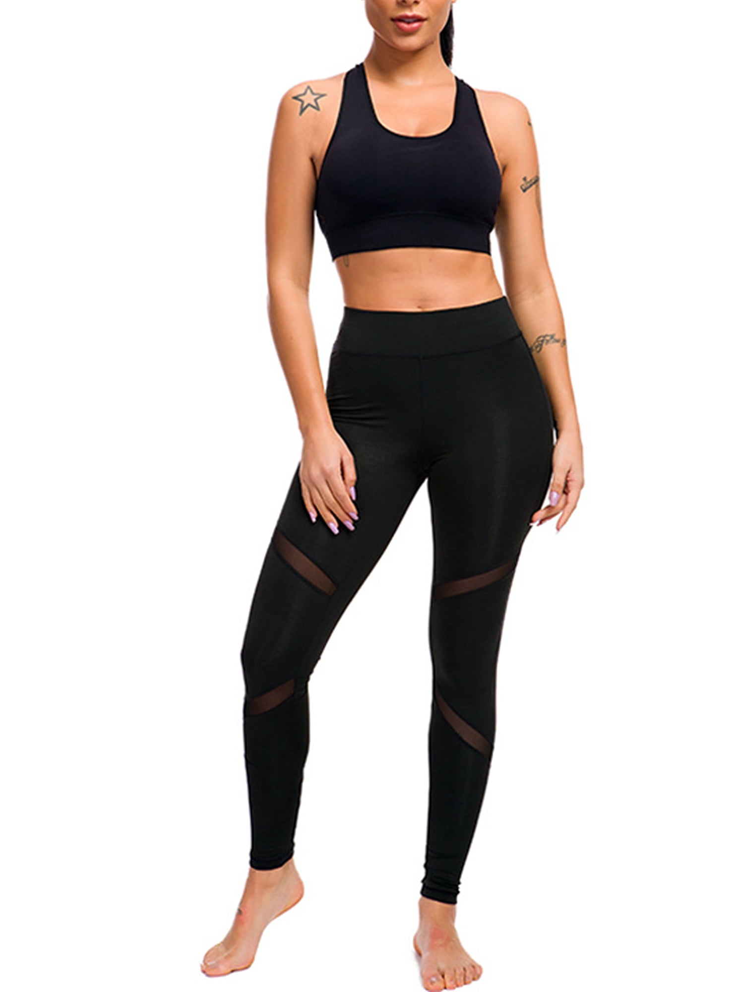 ladies black yoga pants
