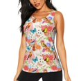 thumbnail image 1 of Balery Flowers And Birds Watercolor Camiseta sin mangas estampada ligera para mujer, tops de entrenamiento sin mangas, camisetas de yoga transpirables de secado rápido.-Medium, 1 of 7