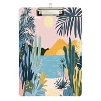FORMRS Acrylic Clipboard with Low Profile Clip Standard A4 Letter Size, 12.5" x 9", Boho Style Sun