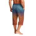 thumbnail image 6 of JoveMarine Men's Hawaiian Gradient Print Drawstring Shorts, 7/8 Length Casual Beach Shorts for Summer Vacation, Parties and Daily Wear Brown M, 6 of 9