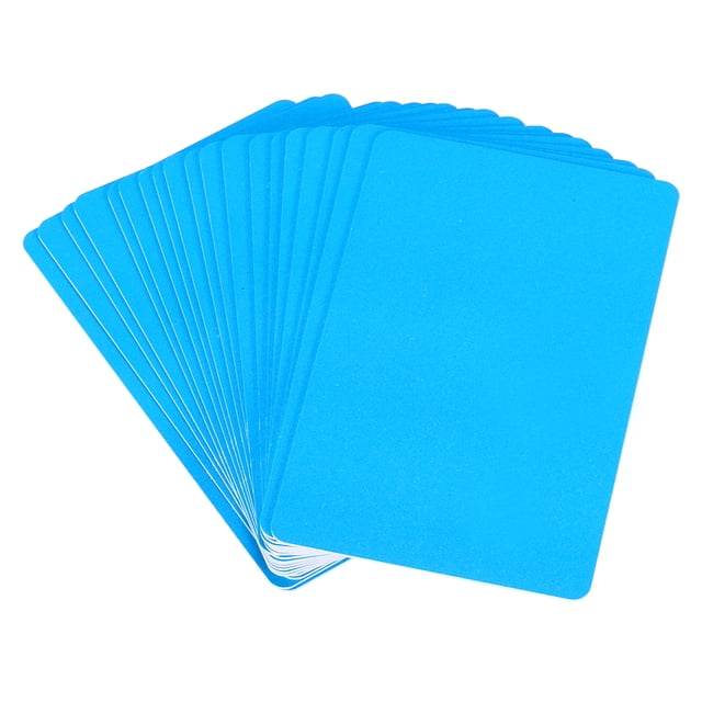 20 Pack Blank Cards, Inkjet Plastic ID Card Printable Business Cards, Waterproof Double Sided Printing Blue