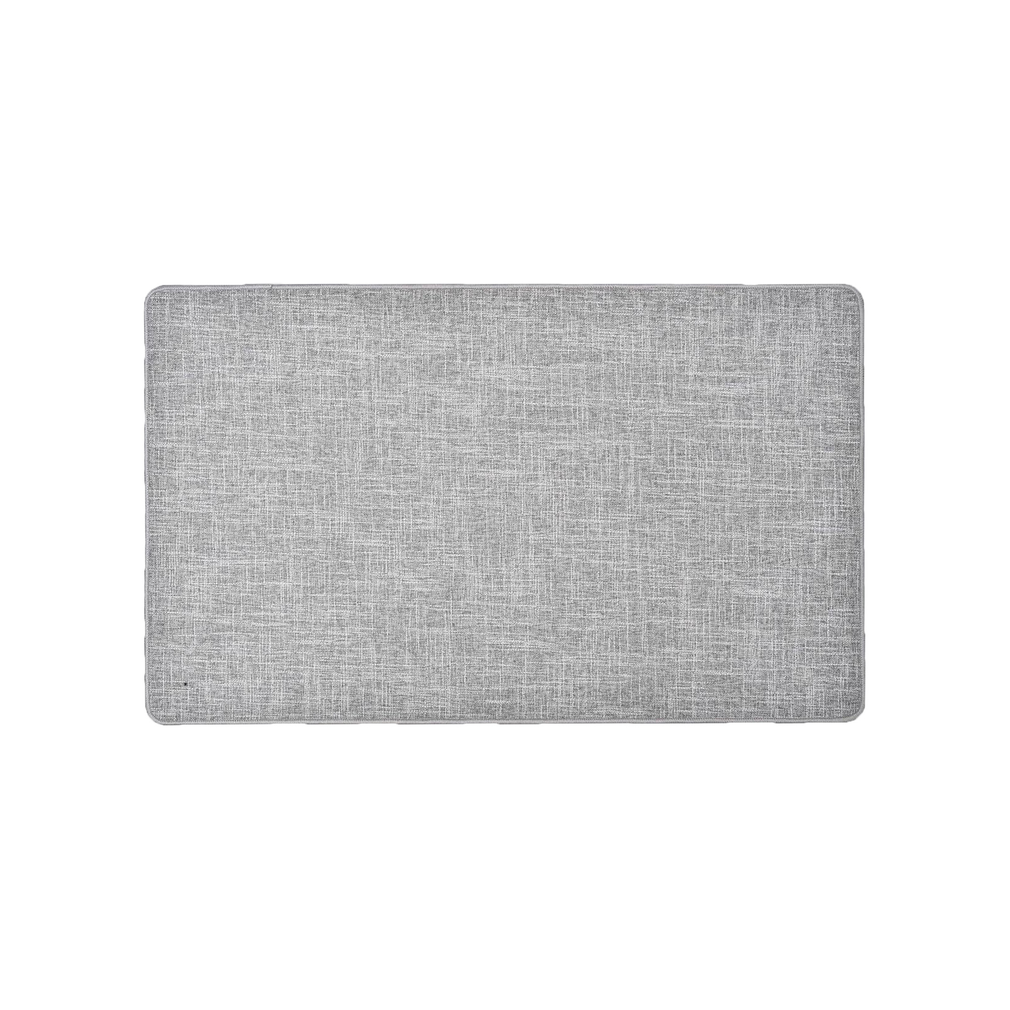 Woven Effect Kitchen Mat 32"L x 18"W Solid Light Grey