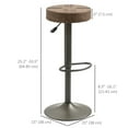thumbnail image 3 of HOMCOM Tabourets de Bar Modernes Réglables, Ensemble de 2, Tabourets Pivotants, Brun, 3 of 10