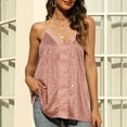 thumbnail image 2 of Pull Sans Manches à Col en V pour Femmes, Couleur Unie, Mode Décontractée, Haut Confortable Tout-Aller en Solde, 2 of 5