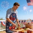 thumbnail image 5 of EGNMCR Memorial Day Decorations,4Th of July Decorations, Patriotic Decorations Independence Day Aprons Festive Decor Kitchen Cooking For Stain Protection Pre shrunk cotton and linen, 5 of 5