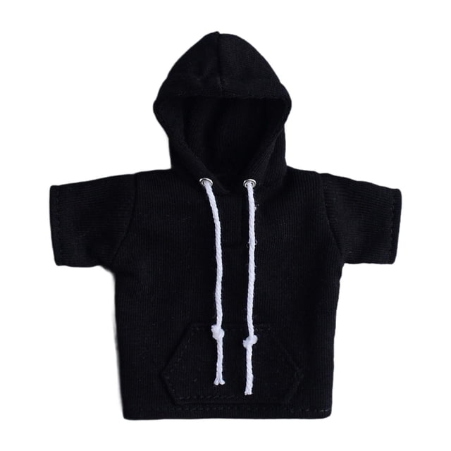 Sudadera con capucha para hombre a escala 1/12, ropa resistente, juguete decorativo para muñeca de 6 pulgadas, ropa de moda. Negro