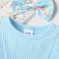 thumbnail image 4 of Baby Girls Short Sleeve Easter Blue Romper and Headband, 4 of 8