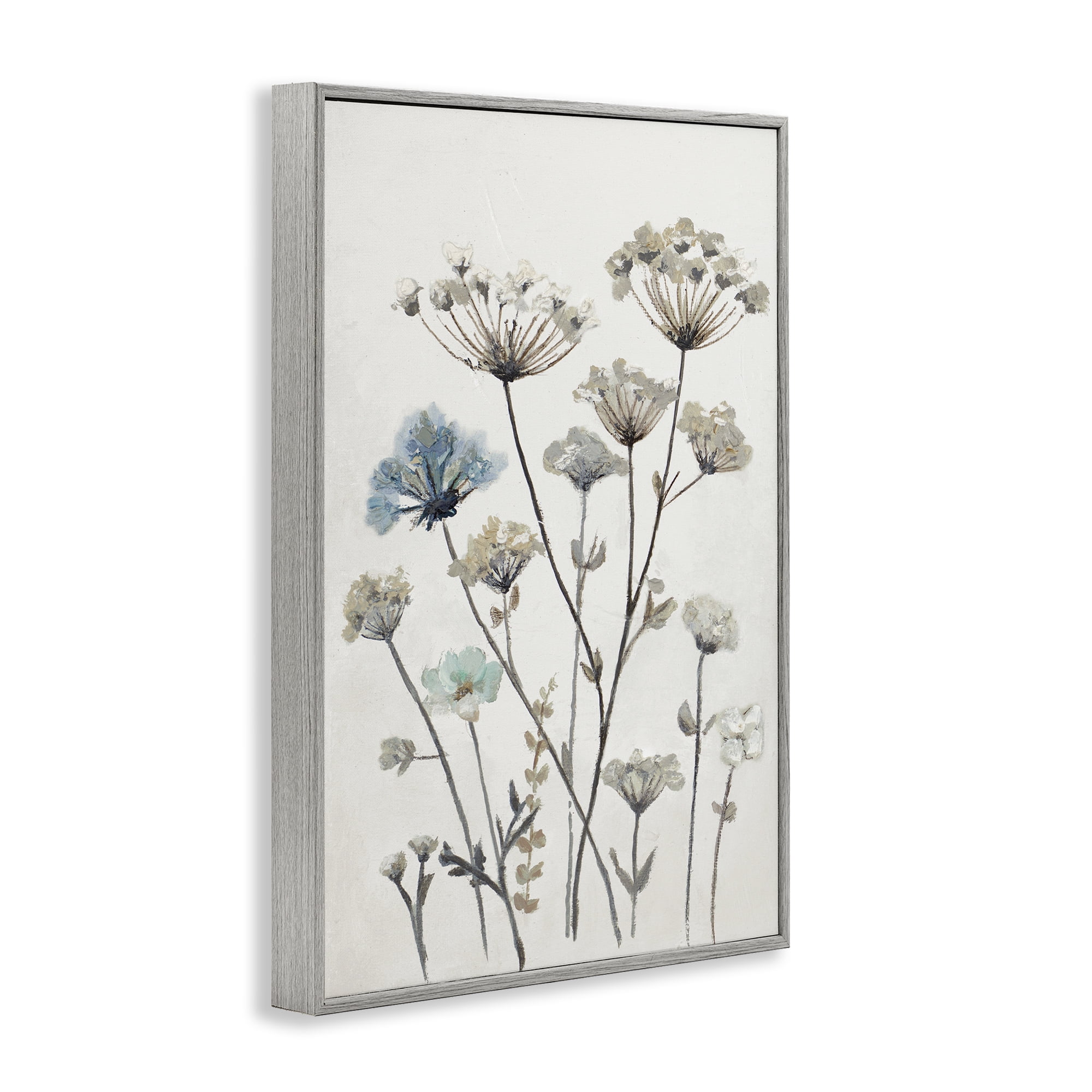 Stupell Industries Neutral Jardin Azul Gray Framed Giclee Art, design by Patricia Pinto