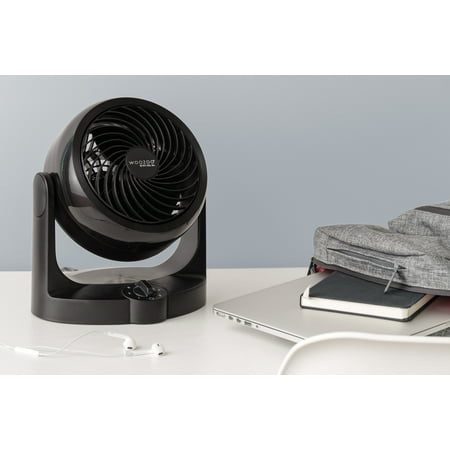 Woozoo Air Circulator Fan - 3 Speed Small Fan - 157 ft² Area Coverage - Black