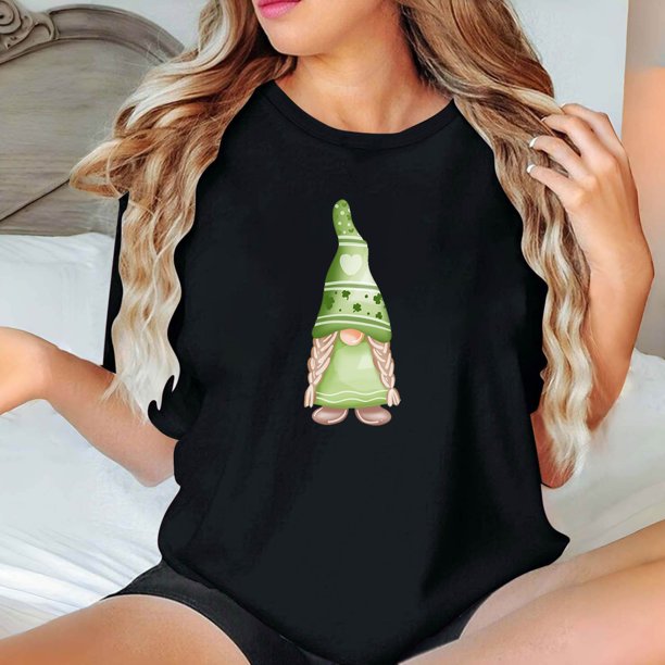 Puntoco Liquidación de camisetas cortas para mujer Camiseta de manga corta con cuello redondo y estampado informal a la moda para mujer