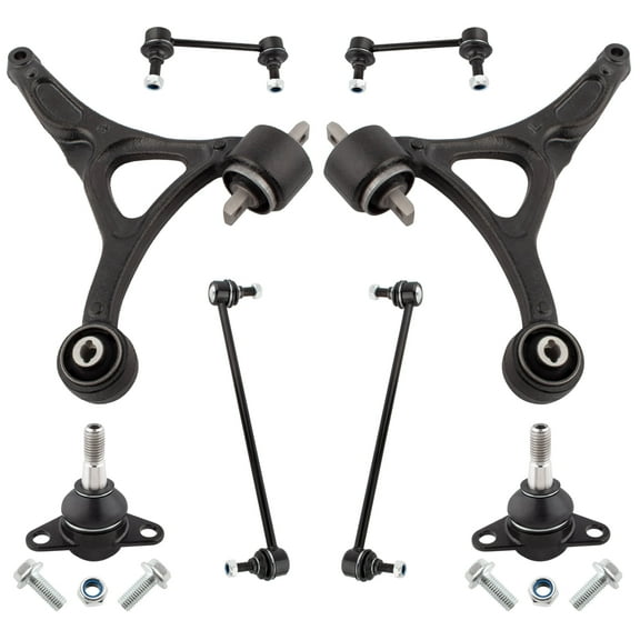 BOXI 8pcs Front Lower Control Arms w/Ball Joints Sway Bar Links Replacement for Volvo XC90 2003 2004 2005 2006 2007 2008 2009 2010 2011 2012 2013 2014 | K640446 K640447 K80501 K500153 K80425