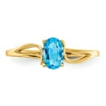 thumbnail image 5 of Solid 14k Yellow Gold 6x4mm Oval Blue Topaz Engagement Ring Size 8, 5 of 6