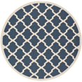 thumbnail image 1 of Safavieh Courtyard Navy Indoor Outdoor Rug - Round 6'7", 1 of 5