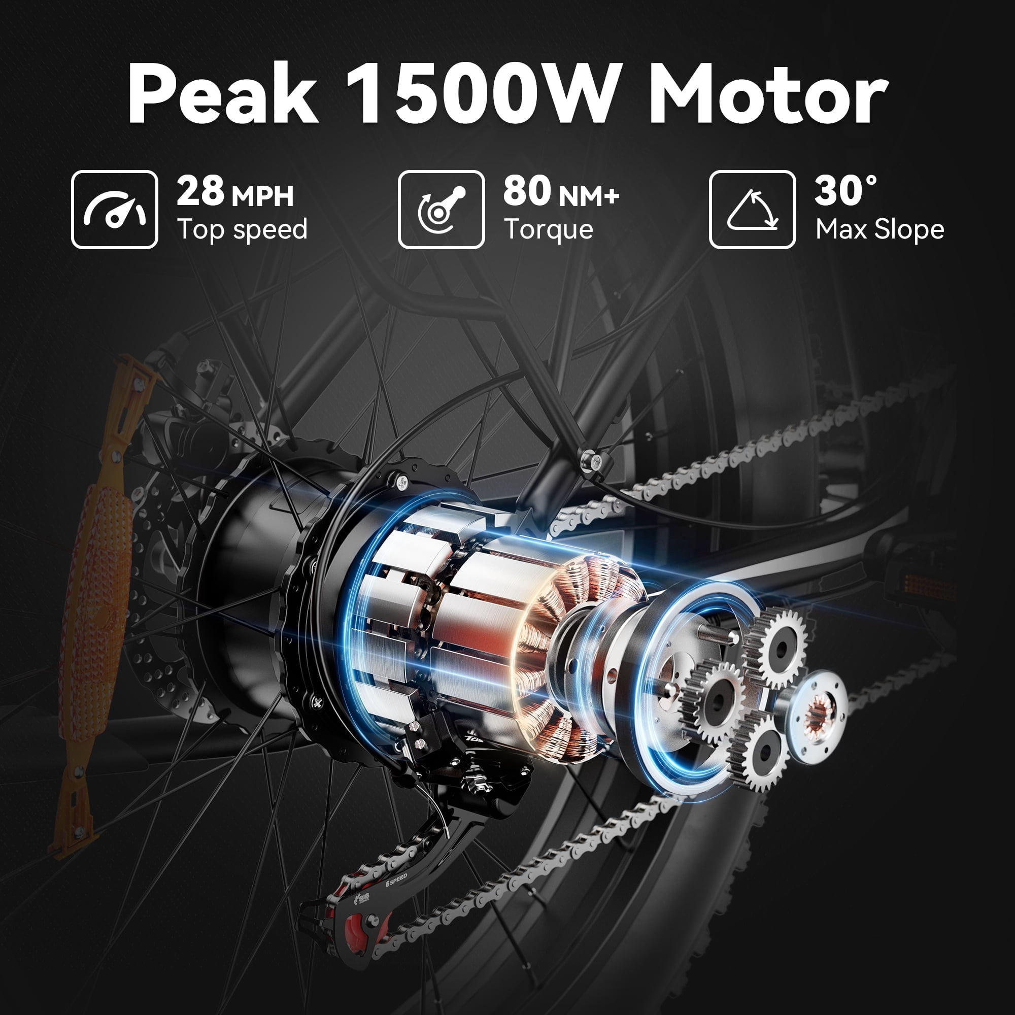 SUNTIBYE 2Pcs EB26 Electric Bike,Fat Tire Ebike for Adults, 1000W Motor, Peak 1500W Mountain Bike 26"x4", 48V 15Ah UL2849