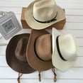 thumbnail image 2 of Men Wide Brim Hat Summer Beach Straw Sun Floppy Foldable Hats for Adults (Coffee), 2 of 6