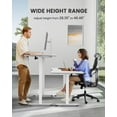 thumbnail image 6 of Height Adjustable Electric Standing Desk, 40 x 24 Inches Sit Stand up Desk, Memory Computer Home Office Desk (White), 6 of 7