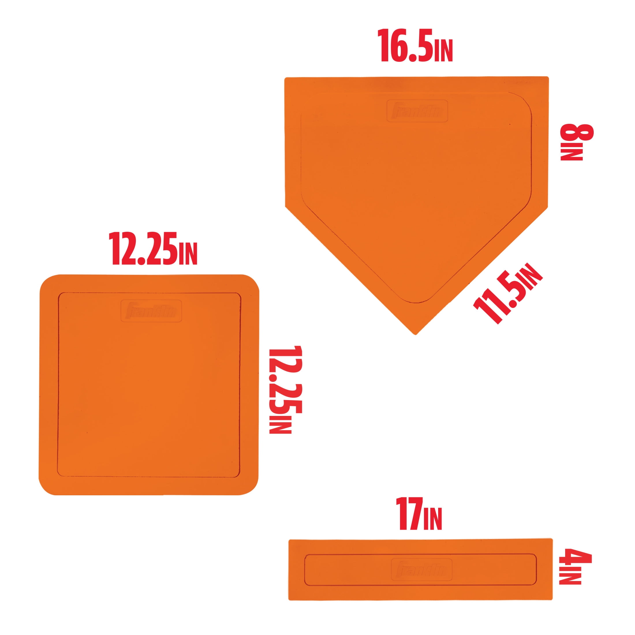 Set Di Basi In Gomma Per Baseball Franklin &ndash; Piatto Casa, Pedana Lanciatore &ndash; Modello 1985