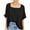 Black, variant on Lovskoo Summer Tops for Women 2024 Square Neck Short Sleeve Solid Color Oversized Tops Basic Casual Loose T Shirt White