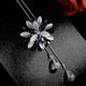 thumbnail image 3 of Flower Shape Pendant Necklace Fashion Beautiful Alloy Blue Enamel Jewelry Gifts for Women Girls---Model code 30794, 3 of 5