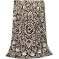 thumbnail image 3 of Mandala Throw Blanket Soft Cozy Fleece Blanket for Couch Bed Black and White Flannel Blanket for Men Women Adults Comfy Warm Blankets for Winter Decorative Lightweight Microfiber Blanket 50x60 Inches, 3 of 6