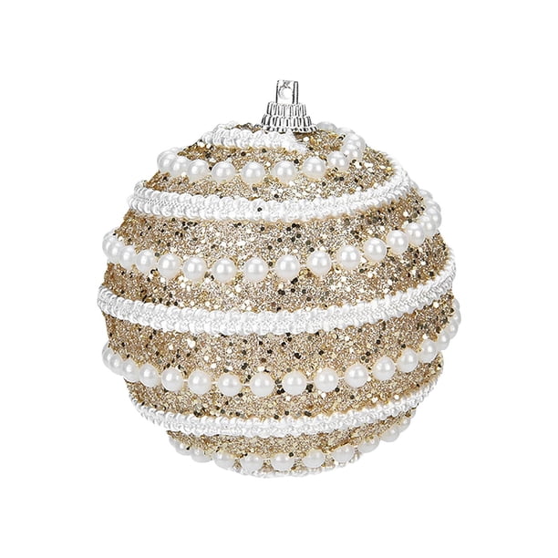 Adornos navideños de perlas retorcidas | Bolas y colgantes de espuma para árbol de Navidad | Juego de 12 decoraciones navideñas para el árbol de Navidad y artículos para fiestas.