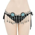 thumbnail image 4 of Beads Flower Coins Long Tassel Waist Belly Chains Vintage Dance Belts Gypsy Body Jewelry, 4 of 7