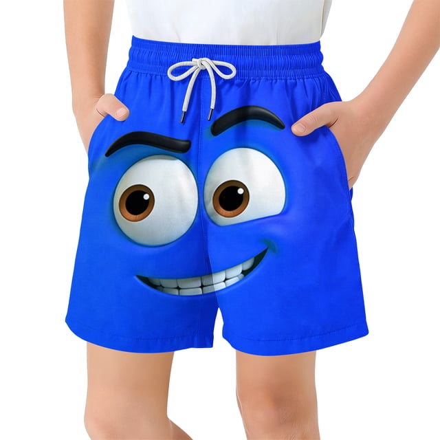 Pantalones cortos de bolsillo para niños con cordón elástico estampado casual traje de baño pantalones de cinco puntos