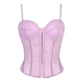thumbnail image 2 of Ahabrexf Tank Tops for Women Tight Fitting Fishbone Corset with Eyelash Lace and Adjustable Straps Sleeveless Summer Top, 2 of 7
