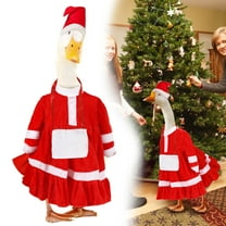 Christmas Goose Costume Set for 23 inch Statues - Hat & Clothes for Yard, Patio & Garden Decor (Goose Not Included), Festive Outfit to Elevate Christmas Outdoor Displays, Red 2