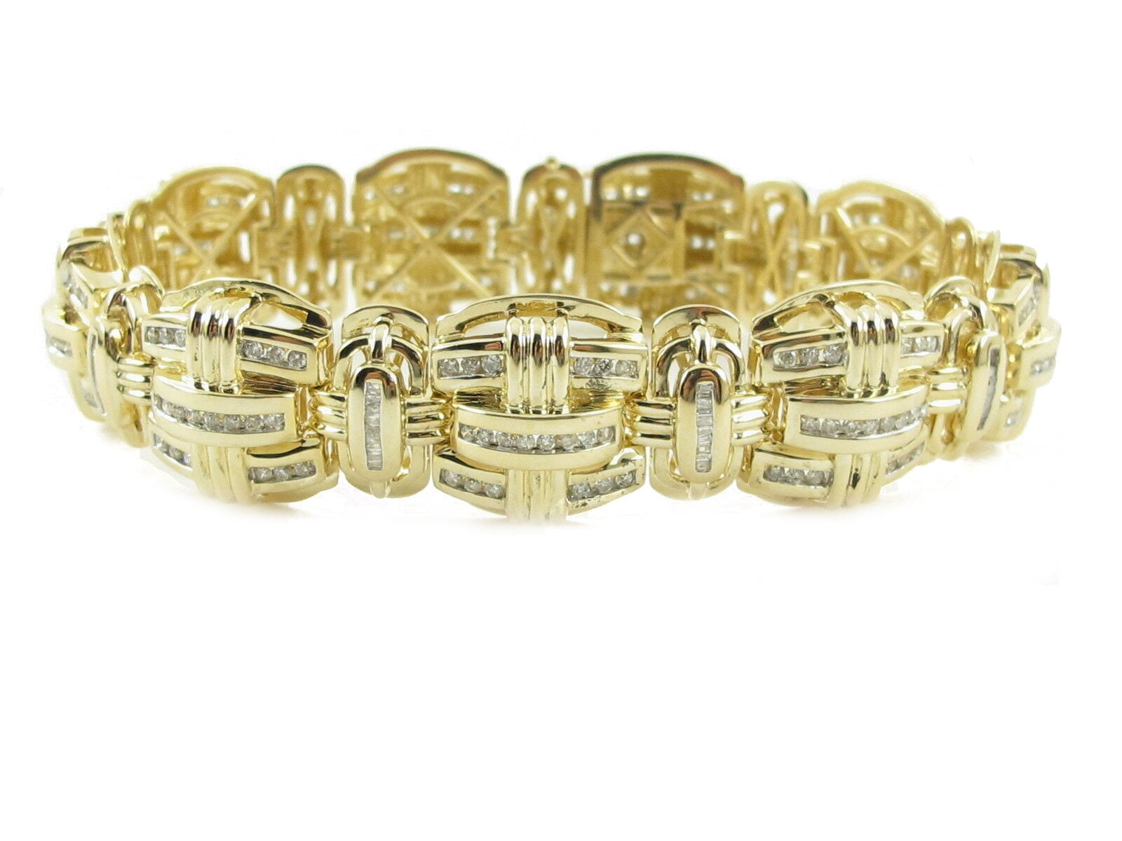 Karatcarat 14k Yellow Gold Men S Diamond Bracelet 9 4 00 Carats Walmart Com Walmart Com