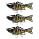 thumbnail image 1 of Soidarity Paquete de 3 señuelos de pesca de plástico de agua salada cebo falso atracción al aire libre Swimbaits artificiales Crankbait accesorio 10cm Pescar tipo 7 Soidarity OD023723-07, 1 of 6