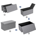 thumbnail image 4 of Costway Otomana plegable con tapa hermética, banco con capacidad 80 L, reposapiés acolchado y asiento, para salón dormitorio pasillo entrada, 4 of 7