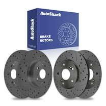 AutoShack Front & Rear Drilled & Slotted Brake Rotors | Replacement for 2008-2012 Honda Accord 2.4L 3.0L 3.5L V6 FWD | Black Matte Finish | 4-PC Set | BlackShield